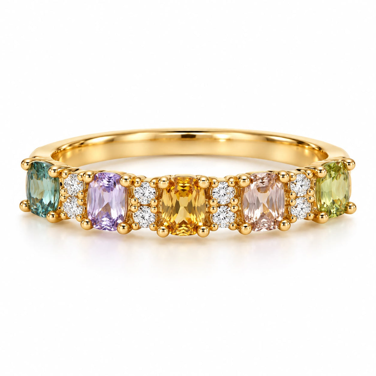 Aurora Bloom Ring – vergoldet mit farbigen Zirkonia