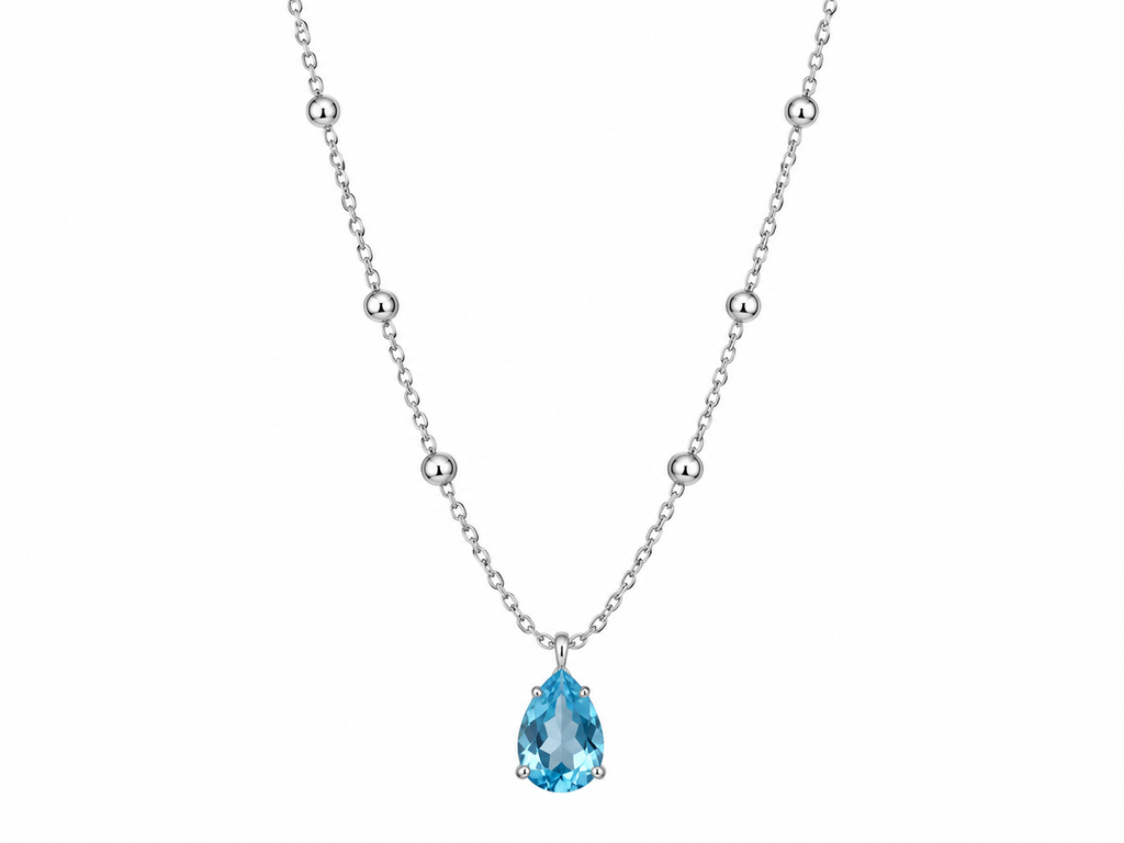 ELYANO Azure – Silberkette mit blauem Tropfen