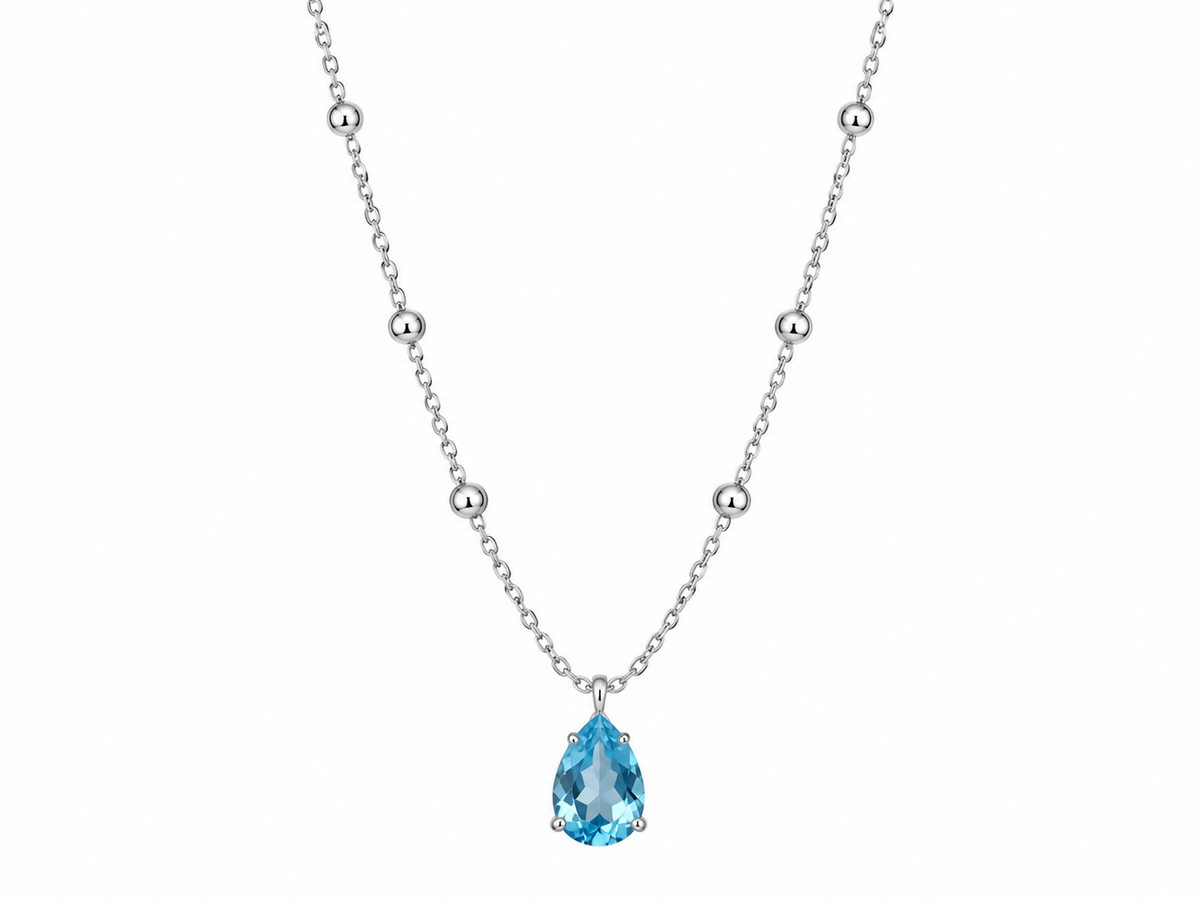 ELYANO Azure – Silberkette mit blauem Tropfen
